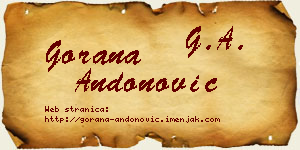 Gorana Andonović vizit kartica